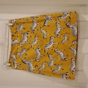 Ann Taylor yellow zebra skirt